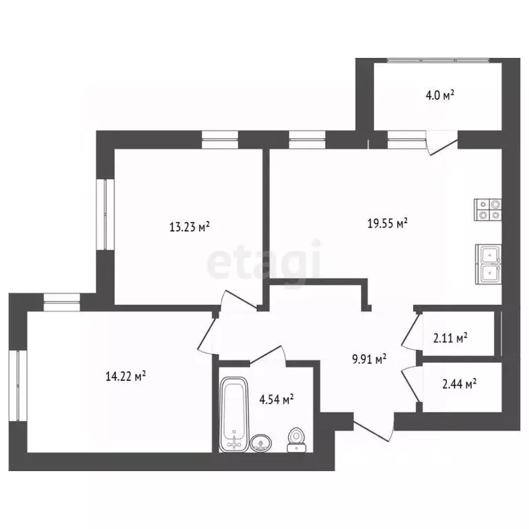 3-к кв. Марий Эл, Йошкар-Ола ул. Кирова, 25 (70.0 м) - Фото 1