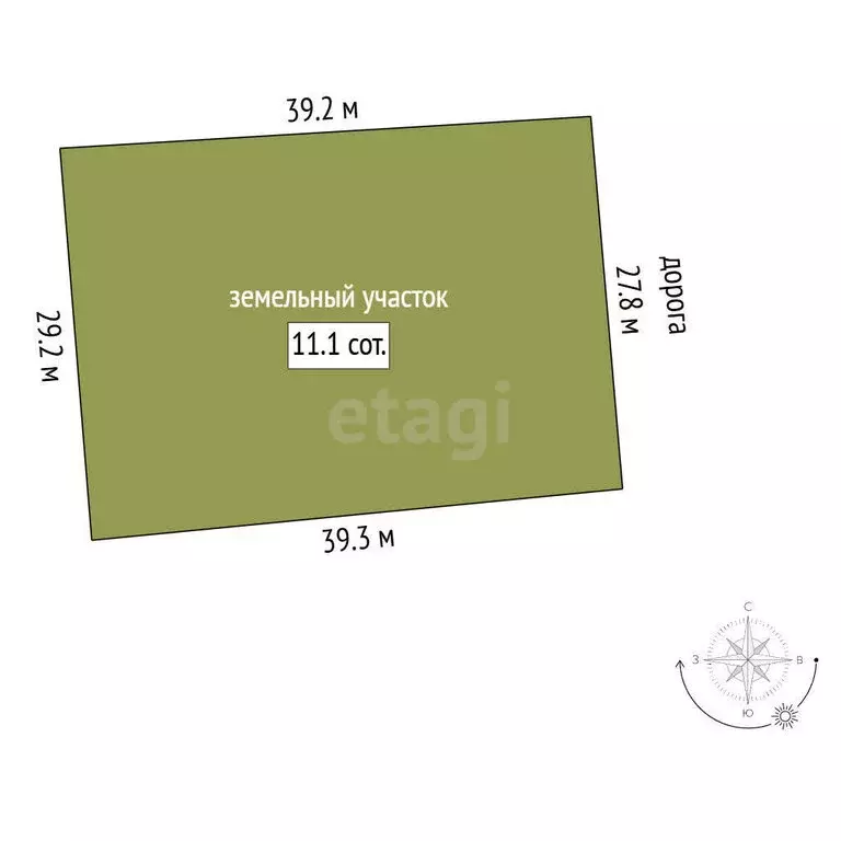 Участок в Укромное, Солнечная улица (11 м) - Фото 1