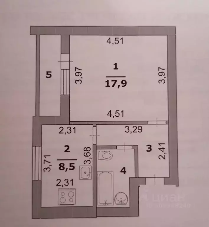 1-к кв. Белгородская область, Белгород ул. Беловская, 2 (36.0 м) - Фото 0