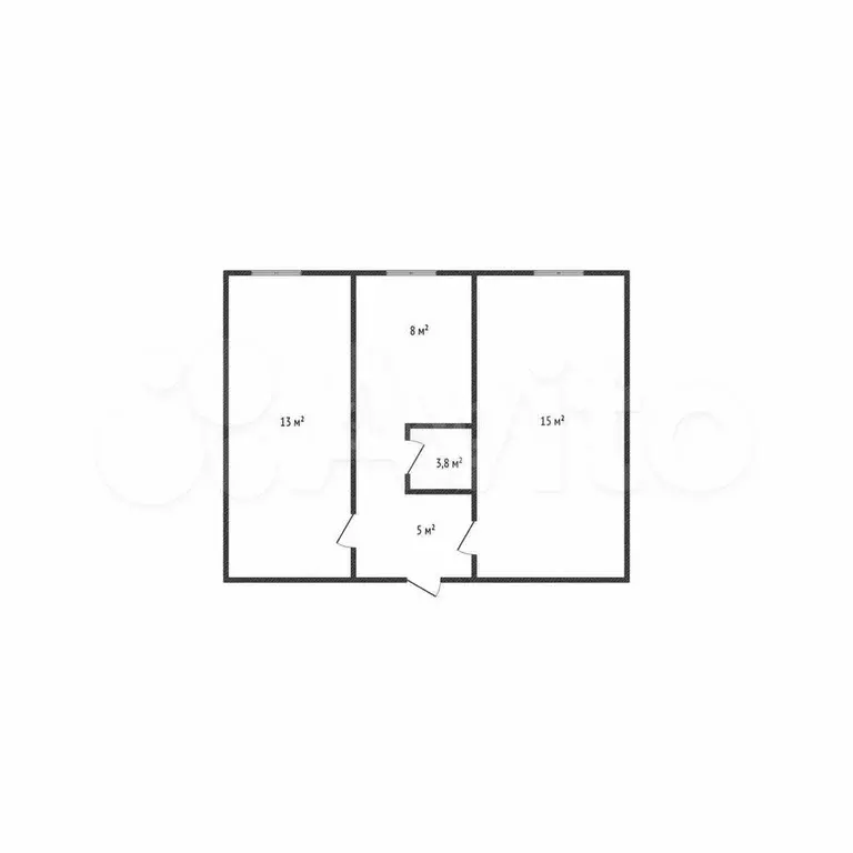 2-к. квартира, 44,8 м, 4/5 эт. - Фото 0