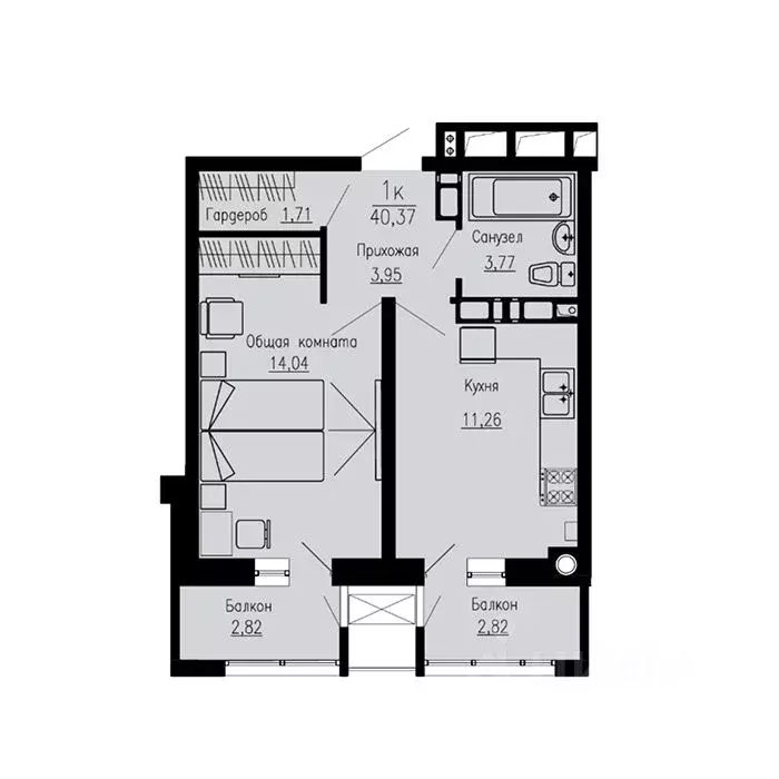 1-к кв. Ставропольский край, Пятигорск Скачки мкр,  (40.37 м) - Фото 1