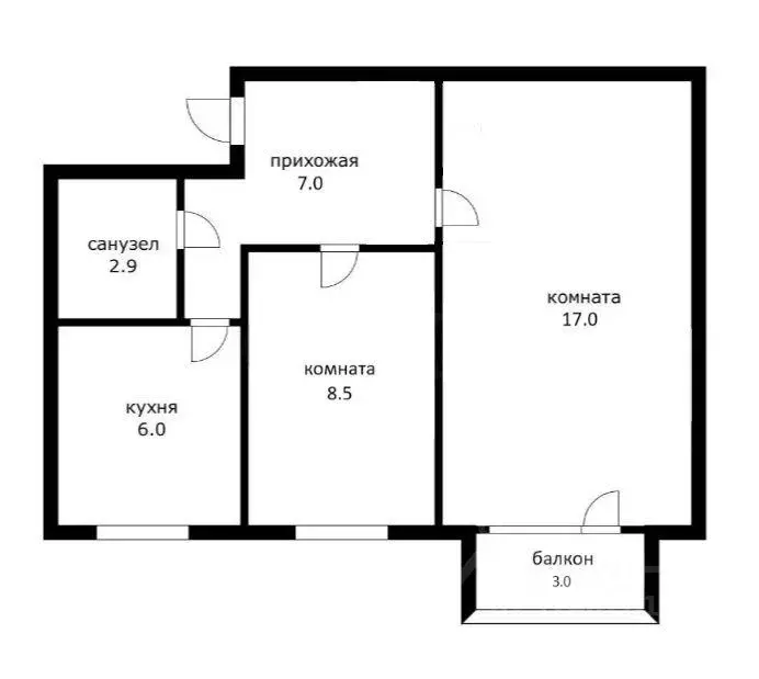 Квартира, 2 комнаты, 45 м - Фото 0