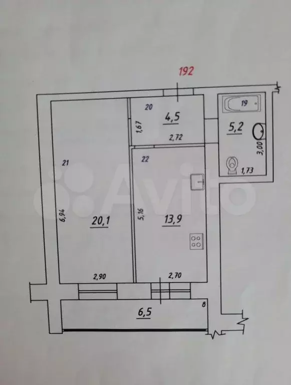 1-к. квартира, 43,7 м, 3/10 эт. - Фото 0