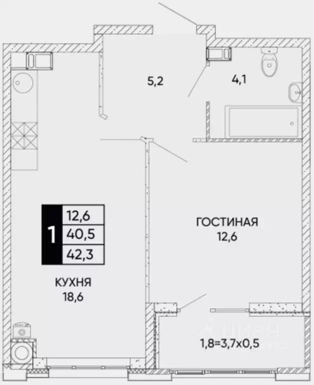 2-к кв. Ростовская область, Ростов-на-Дону ул. Бориса Слюсаря, 23 ... - Фото 1