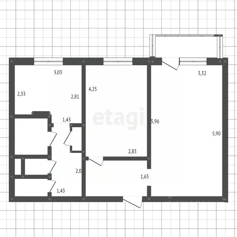 2-к кв. Амурская область, Белогорск ул. Ленина, 113 (53.3 м) - Фото 1