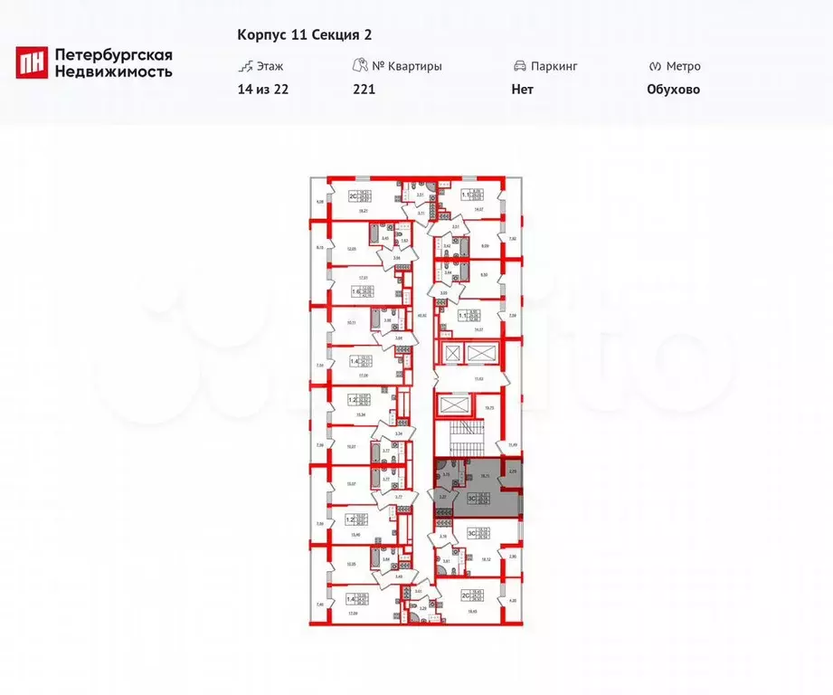 Квартира-студия, 25,1 м, 14/22 эт. - Фото 1