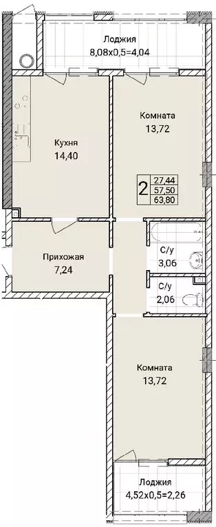 2-к кв. Севастополь ул. Братьев Манганари, 30к2 (63.8 м) - Фото 0