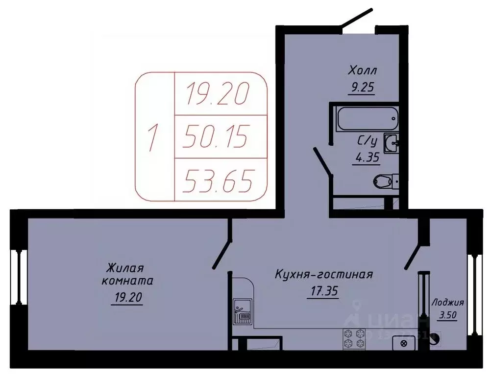 1-к кв. Ставропольский край, Кисловодск  (53.65 м) - Фото 0