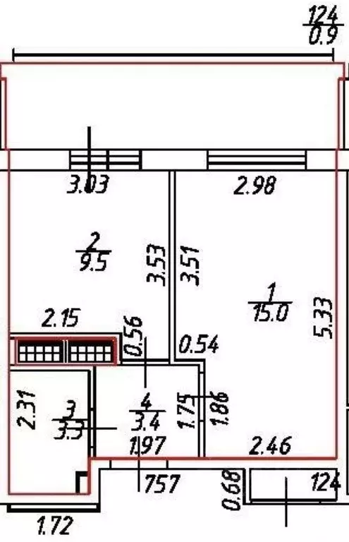 Квартира, 1 комната, 31.2 м - Фото 2