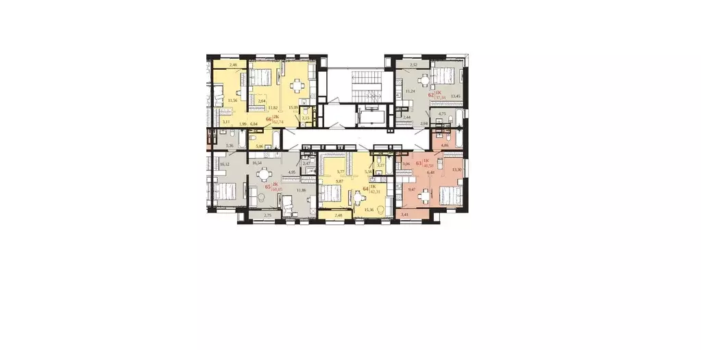 2-к кв. Иркутская область, Иркутск 1661 жилой комплекс (62.74 м) - Фото 2