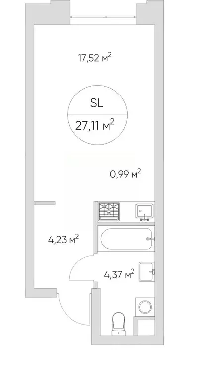 Студия Москва Н айс Лофт жилой комплекс (27.2 м) - Фото 1