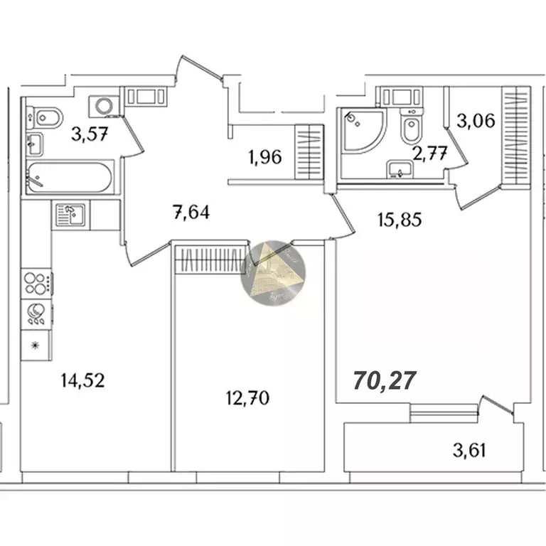 2-комнатная квартира: Санкт-Петербург, Октябрьская набережная, 120 ... - Фото 1