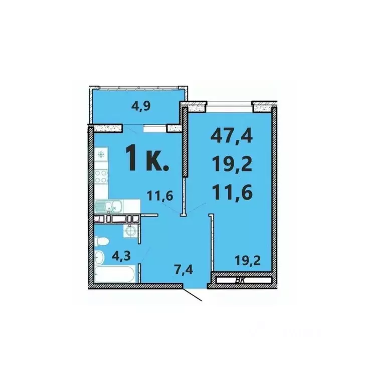1-к кв. Краснодарский край, Туапсинский муниципальный округ, с. Агой ... - Фото 1