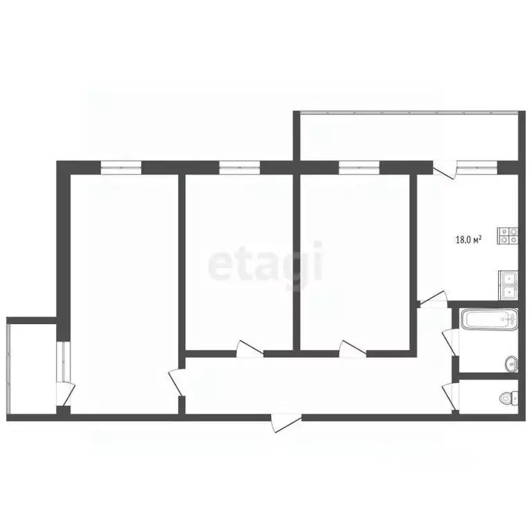 3-к кв. Ставропольский край, Ессентуки ул. Олега Головченко (85.3 м) - Фото 1