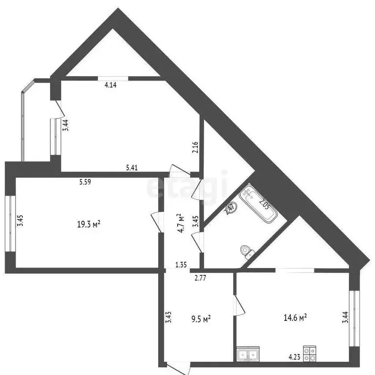 2-комнатная квартира: Тюмень, Широтная улица, 192к1 (83 м) - Фото 1