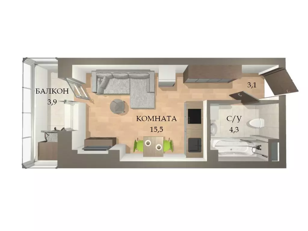 Продаётся квартира-студия, 23 м - Фото 1