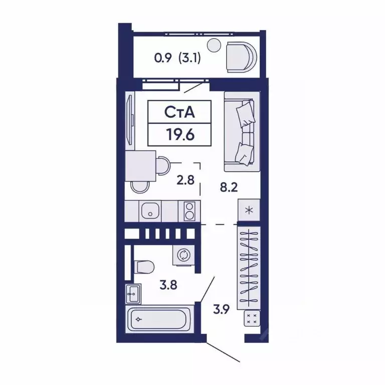 Студия Новосибирская область, Новосибирск Горизонт жилой комплекс ... - Фото 1