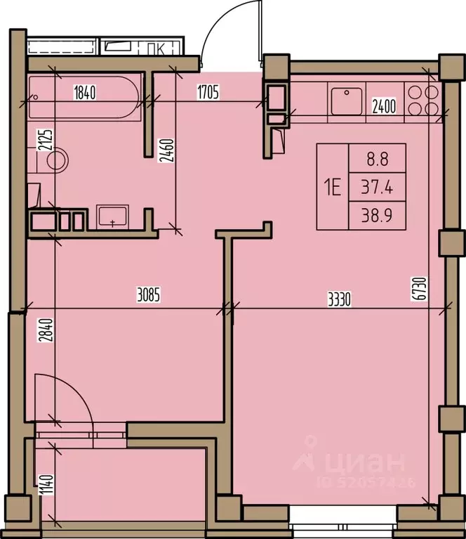 1-к кв. Хакасия, Абакан ул. Комарова, 7 (37.4 м) - Фото 1