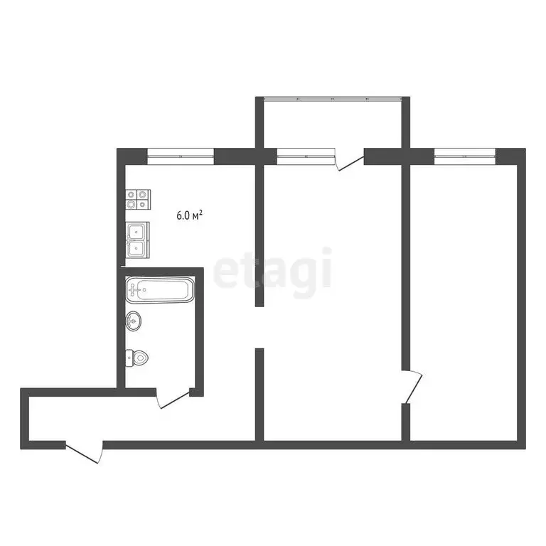 2-комнатная квартира: Тамбов, Мичуринская улица, 62 (43.9 м) - Фото 0
