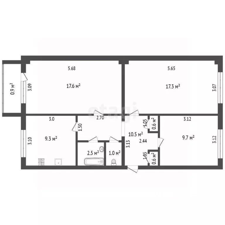 3-к кв. Забайкальский край, Чита Красноярская ул., 32 (69.1 м) - Фото 2
