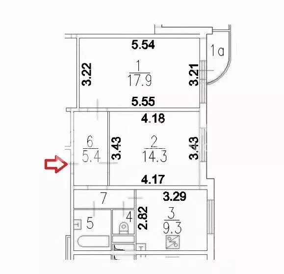 2-к кв. Москва Большая Марфинская ул., 4к4 (54.0 м) - Фото 2