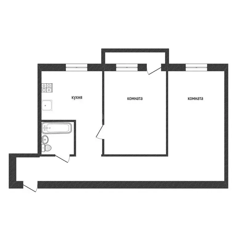 2-комнатная квартира: Кириши, улица Мира, 7 (43.4 м) - Фото 1