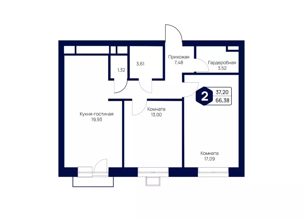 2-к кв. Московская область, Дмитровский муниципальный округ, с. ... - Фото 2