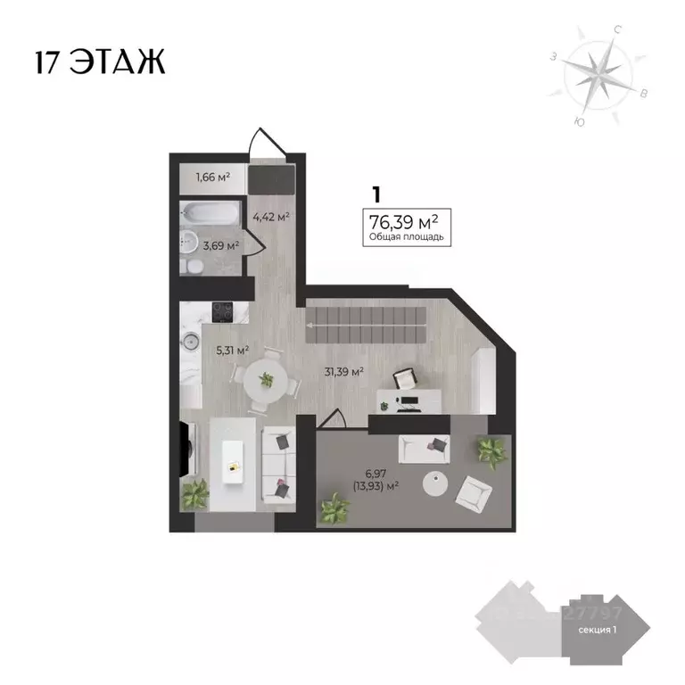 1-к кв. Удмуртия, Ижевск Камбарская ул., 3 (76.39 м) - Фото 0