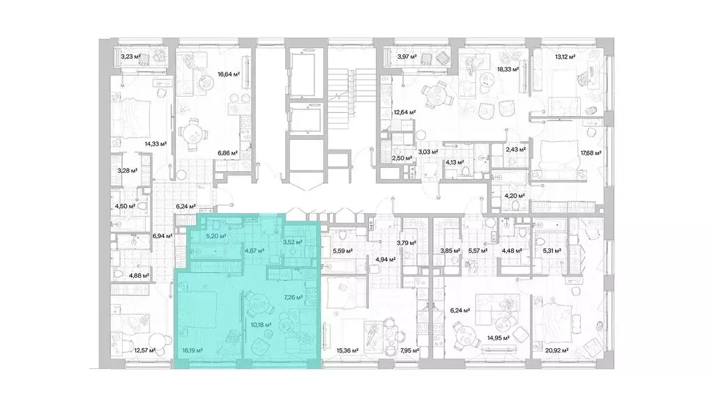 1-комнатная квартира: деревня Ликино, ЖК Мыс, к1 (47.22 м) - Фото 2