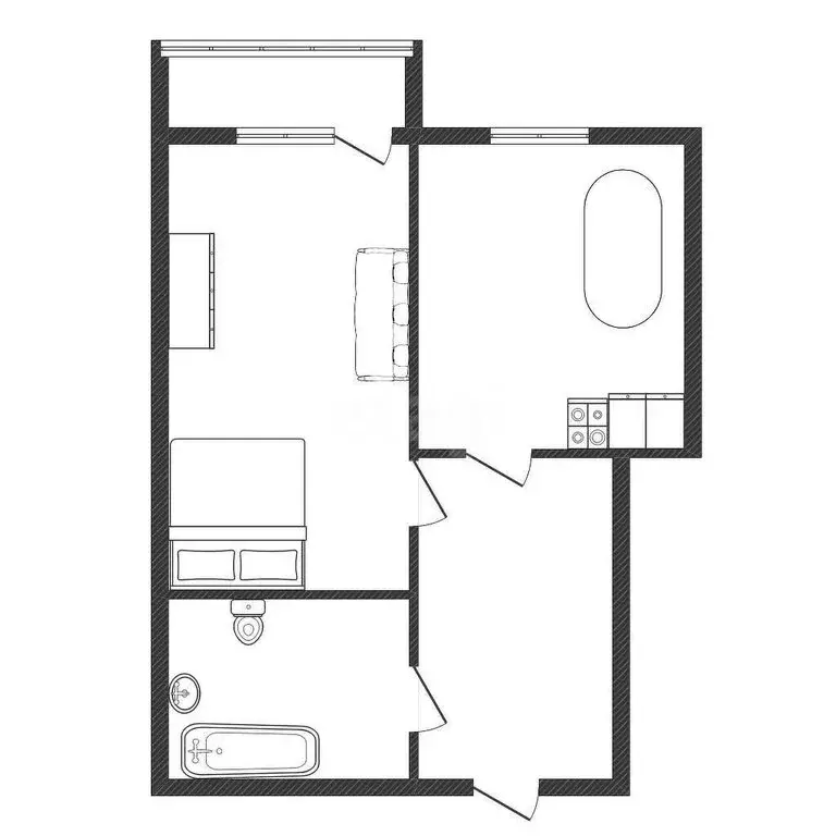 1-комнатная квартира: Краснодар, Ангарская улица, 2/5 (42.3 м) - Фото 1