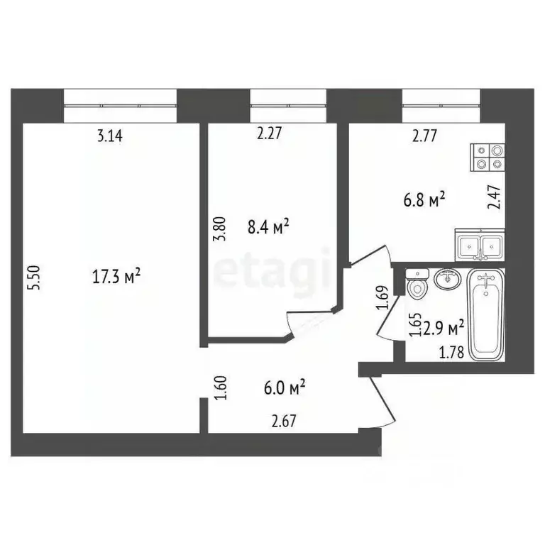 2-к кв. Башкортостан, Аургазинский район, с. Толбазы ул. Матросова, 43 ... - Фото 1