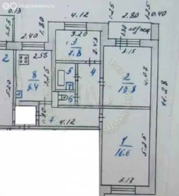 3-комнатная квартира: Курск, проспект Хрущёва, 27 (60.4 м) - Фото 1