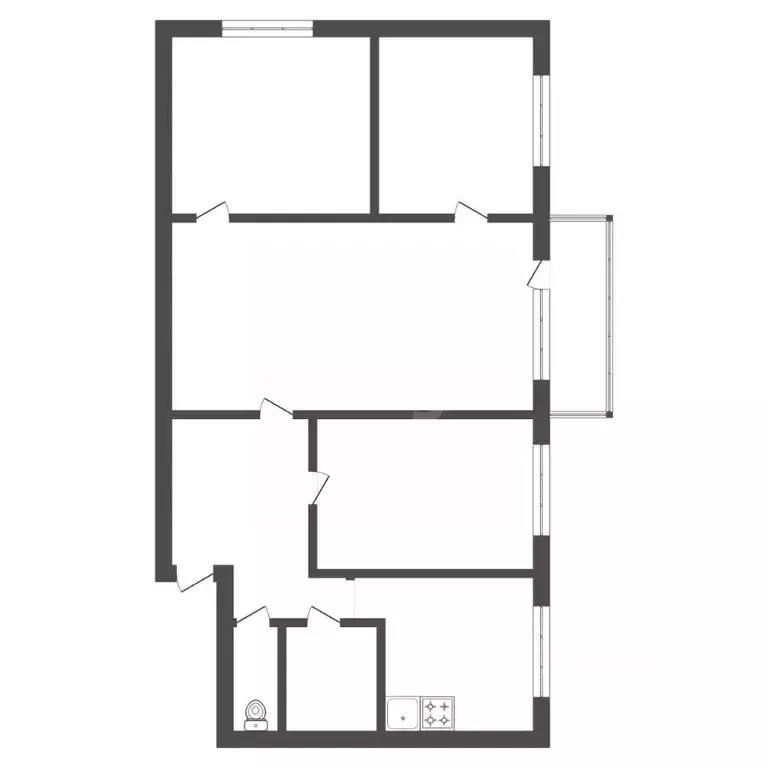 4-к кв. Амурская область, Благовещенск ул. Чайковского, 207/9 (58.3 м) - Фото 2