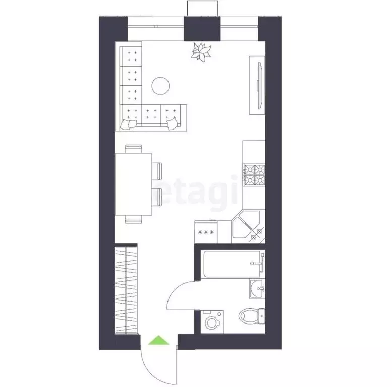 Квартира-студия: Казань, улица Ноксинский Спуск, 26 (14.7 м) - Фото 0