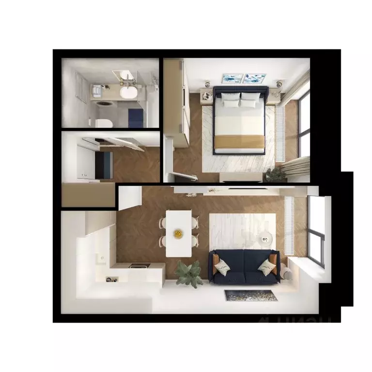 1-к кв. Татарстан, Казань Ботаническая 3 жилой комплекс, 1 (38.2 м) - Фото 2