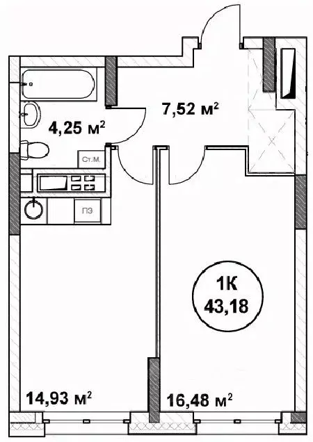 1-к кв. Нижегородская область, Нижний Новгород ул. Родионова (43.18 м) - Фото 1