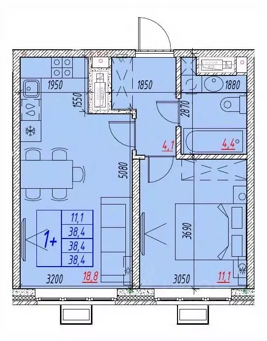 2-к кв. Астраханская область, Астрахань ул. Бэра, 29 (38.4 м) - Фото 1