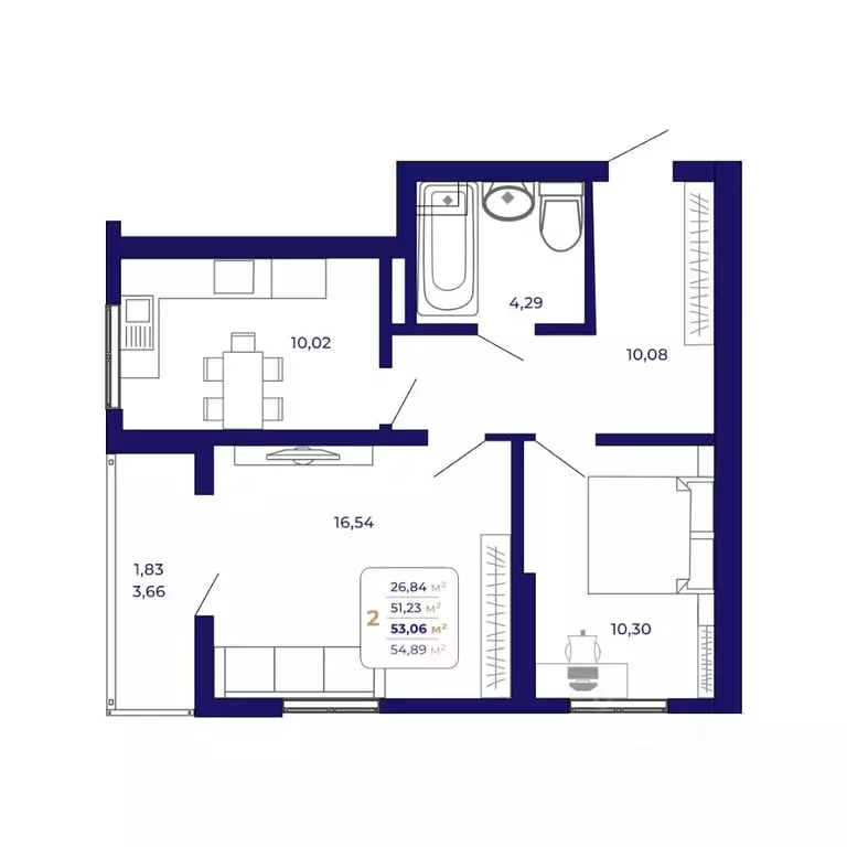 2-к кв. Башкортостан, Уфа Затон-Восточный жилрайон, Паруса жилой ... - Фото 1