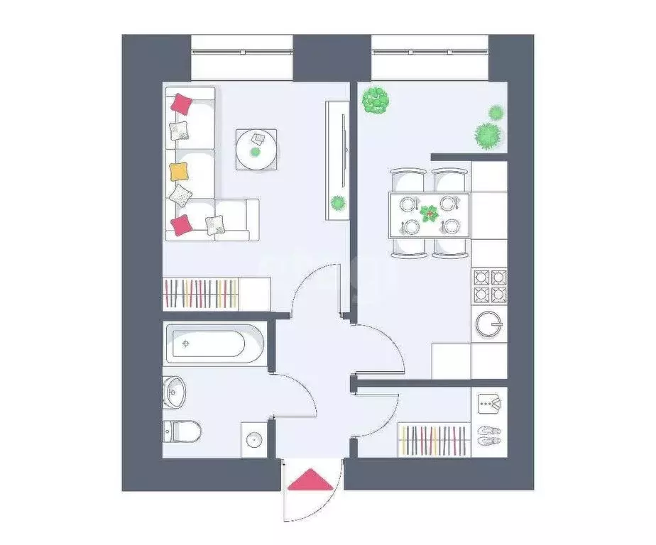 1-комнатная квартира: Казань, улица Умырзая, 16 (33.53 м) - Фото 1