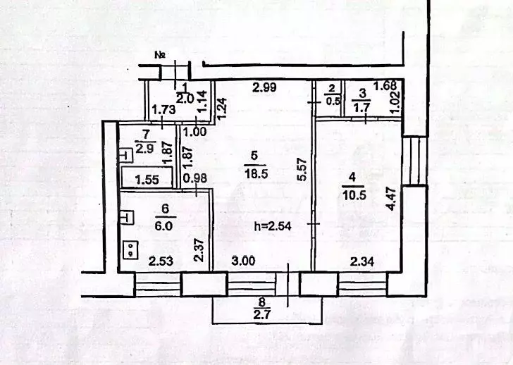 Доля в 2-к. квартире, 42,1 м, 3/5 эт. - Фото 0