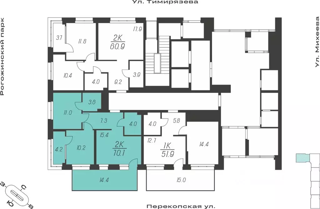 2-к кв. Тульская область, Тула ул. Михеева (60.02 м) - Фото 1