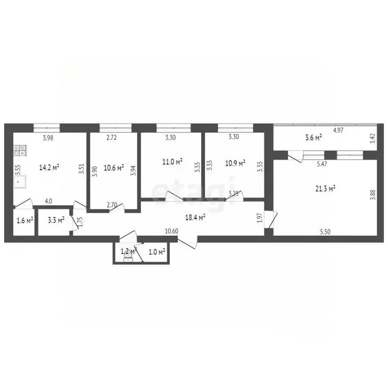 4-к кв. Башкортостан, Стерлитамак ул. Карла Маркса, 149 (93.5 м) - Фото 1