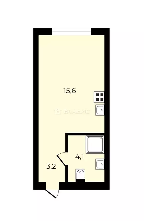 Квартира-студия: Москва, улица Василия Ланового, 6к3 (23.5 м) - Фото 1