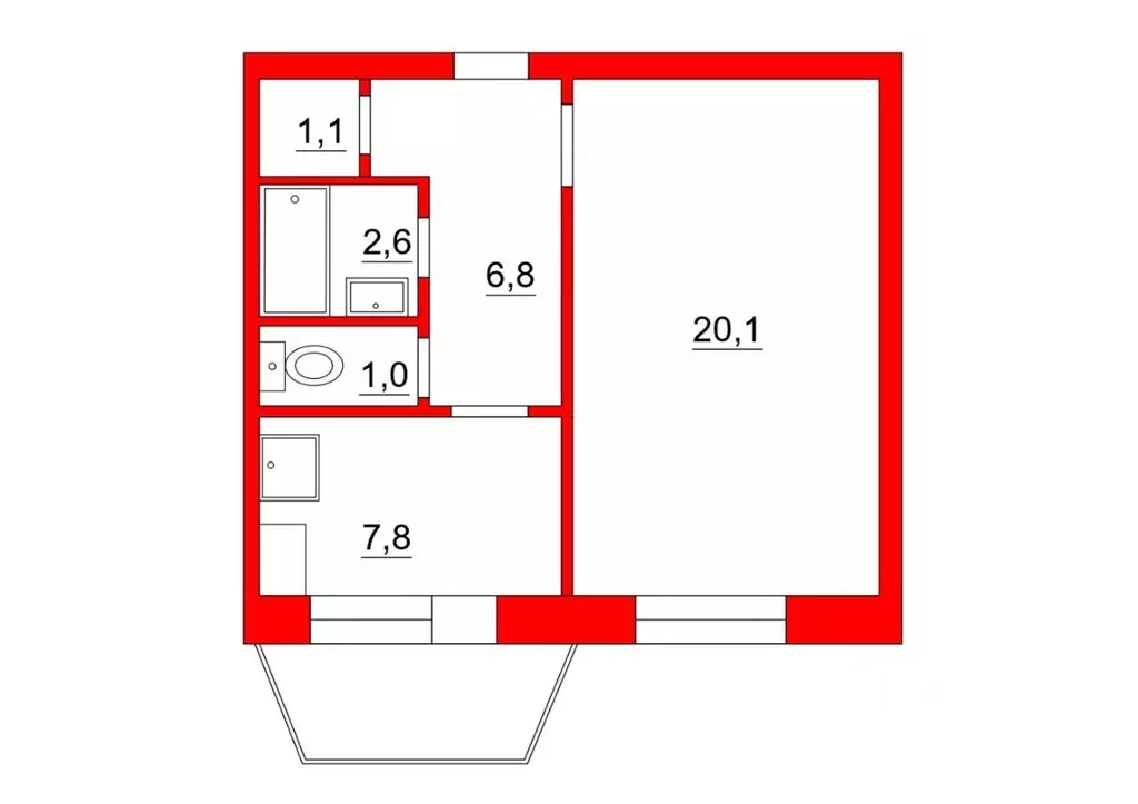 1-к кв. Санкт-Петербург Яхтенная ул., 10К3 (39.4 м) - Фото 2
