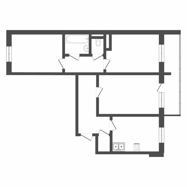 3-комнатная квартира: Тюмень, Ямская улица, 75к1 (63.1 м) - Фото 1