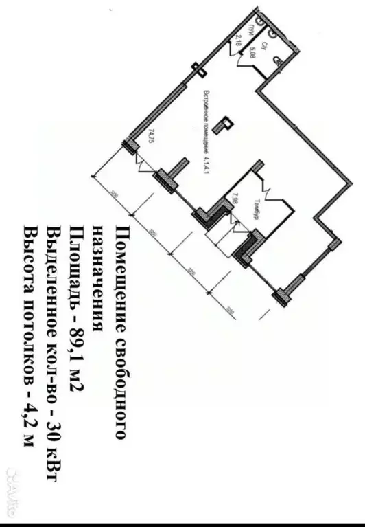 Помещение свободного назначения в Санкт-Петербург Малая Бухарестская ... - Фото 2