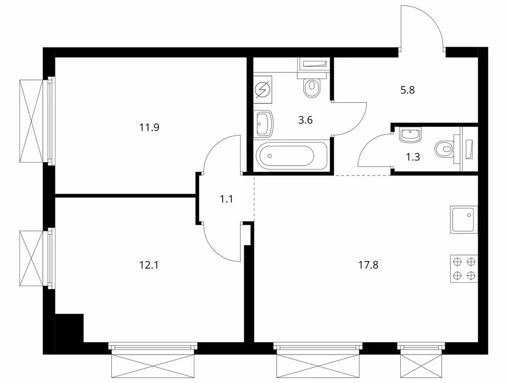 2-комнатная квартира: Москва, жилой комплекс Кольская 8, 2.1 (52.7 м) - Фото 0
