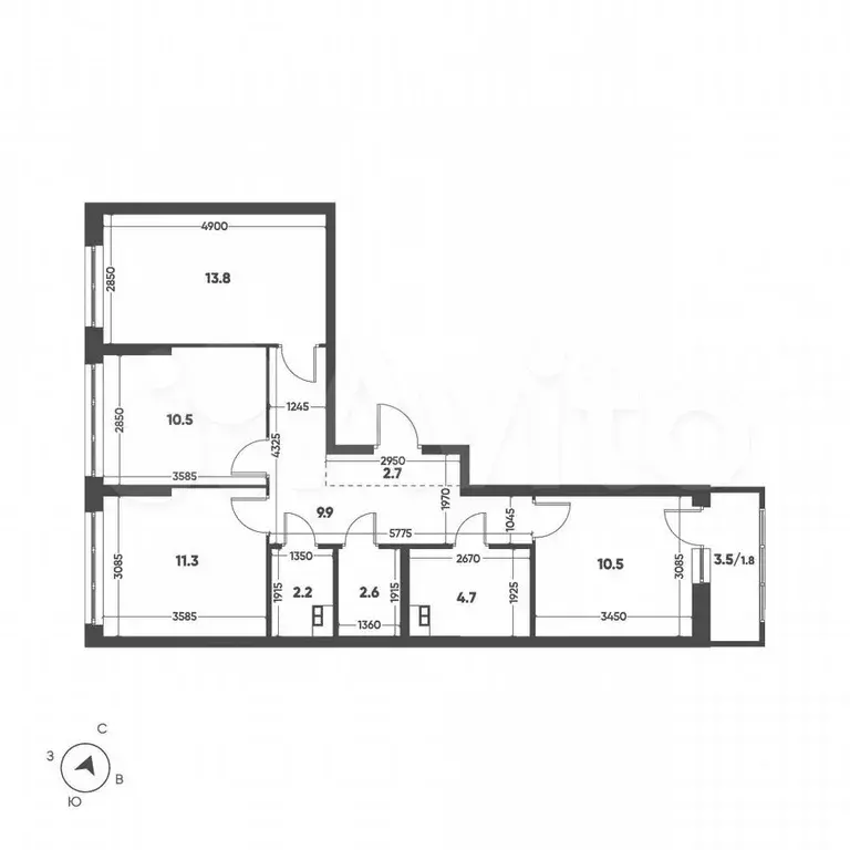 2-к. квартира, 70 м, 10/12 эт. - Фото 0