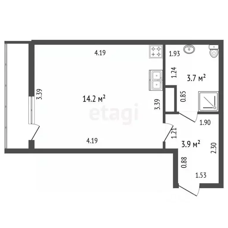 Студия Ленинградская область, Мурино Всеволожский район, ул. ... - Фото 2