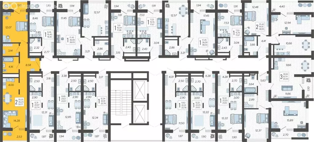 2-комнатная квартира: Сочи, жилой комплекс Кислород, 9 (50.71 м) - Фото 1